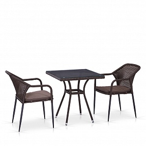  Комплект мебели из иск. ротанга T282BNT/Y35B-W2390 Brown (2+1)